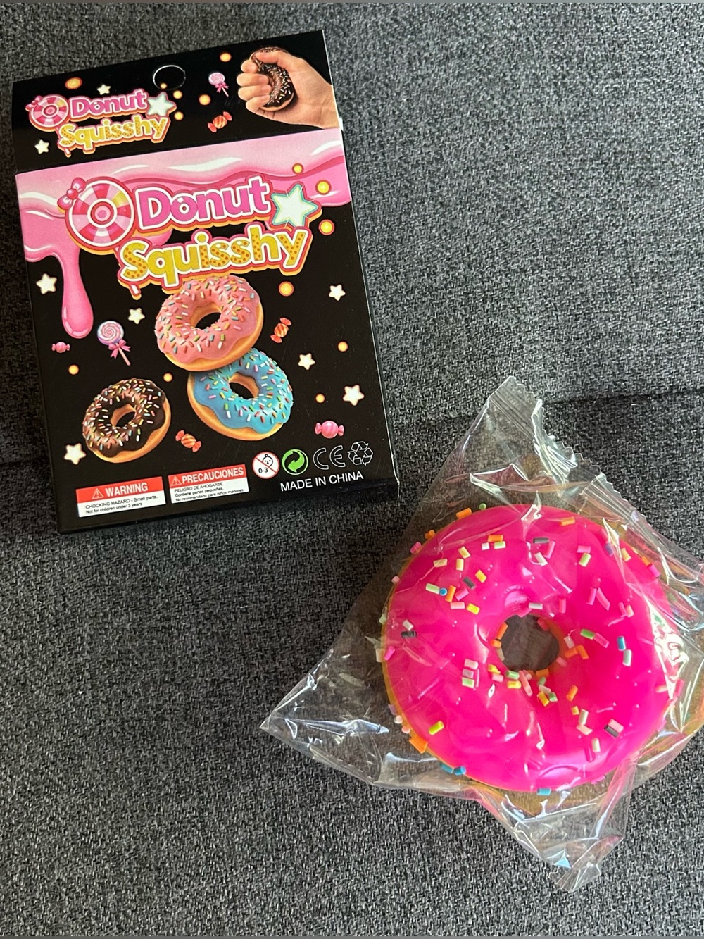 Donut Squishy / Fidget Toy - Hot Pink with Sprinkles